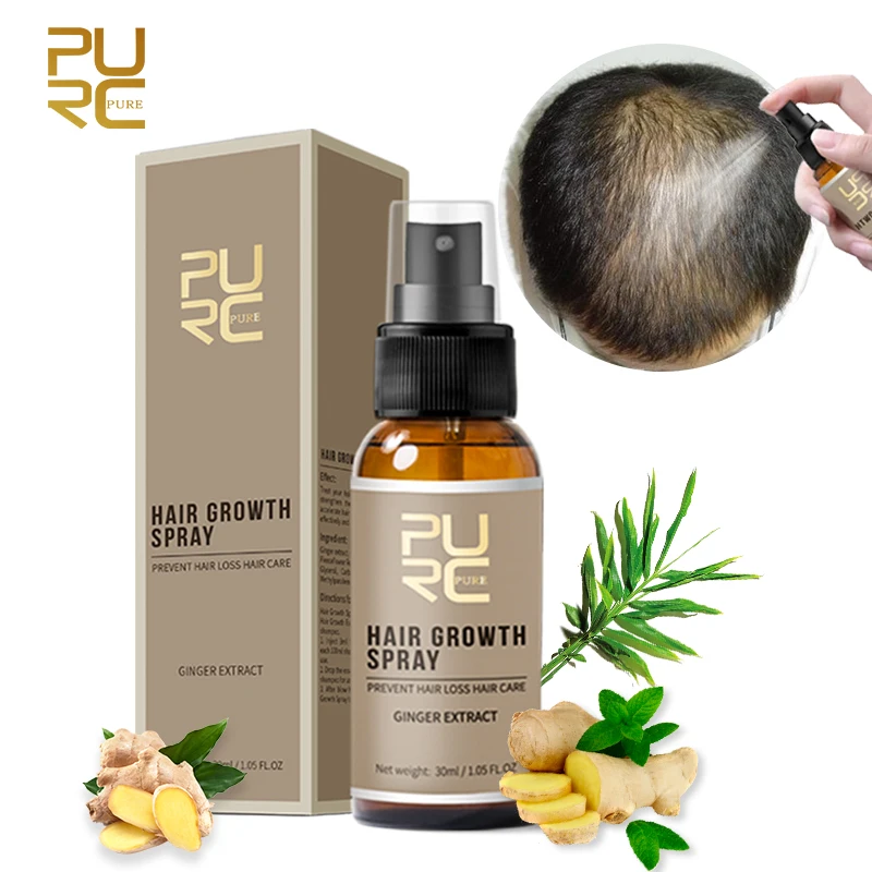 

PURC Ginger Hair Growth Product Fast Growing Spray Scalp Treatment Oil Anti Hair Loss Beauty Health Hair Care for Men Women 30ml