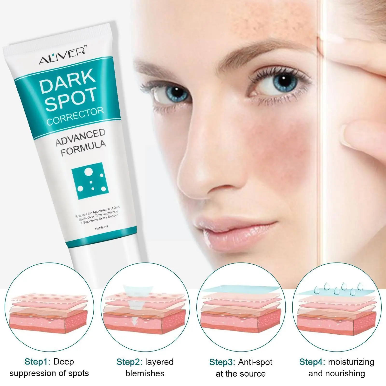 

60ml Whitening Freckle Cream Remove Melasma Cream Remove Dark Melasma Brighten Melanin Spots Remover Skin Anti-aging Z3u0