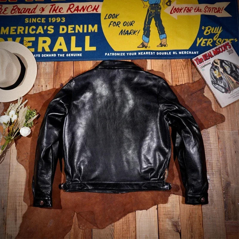 Классическое кожаное пальто Blunt Razor Hartmann Oil Wax растительного дубления для мужчин