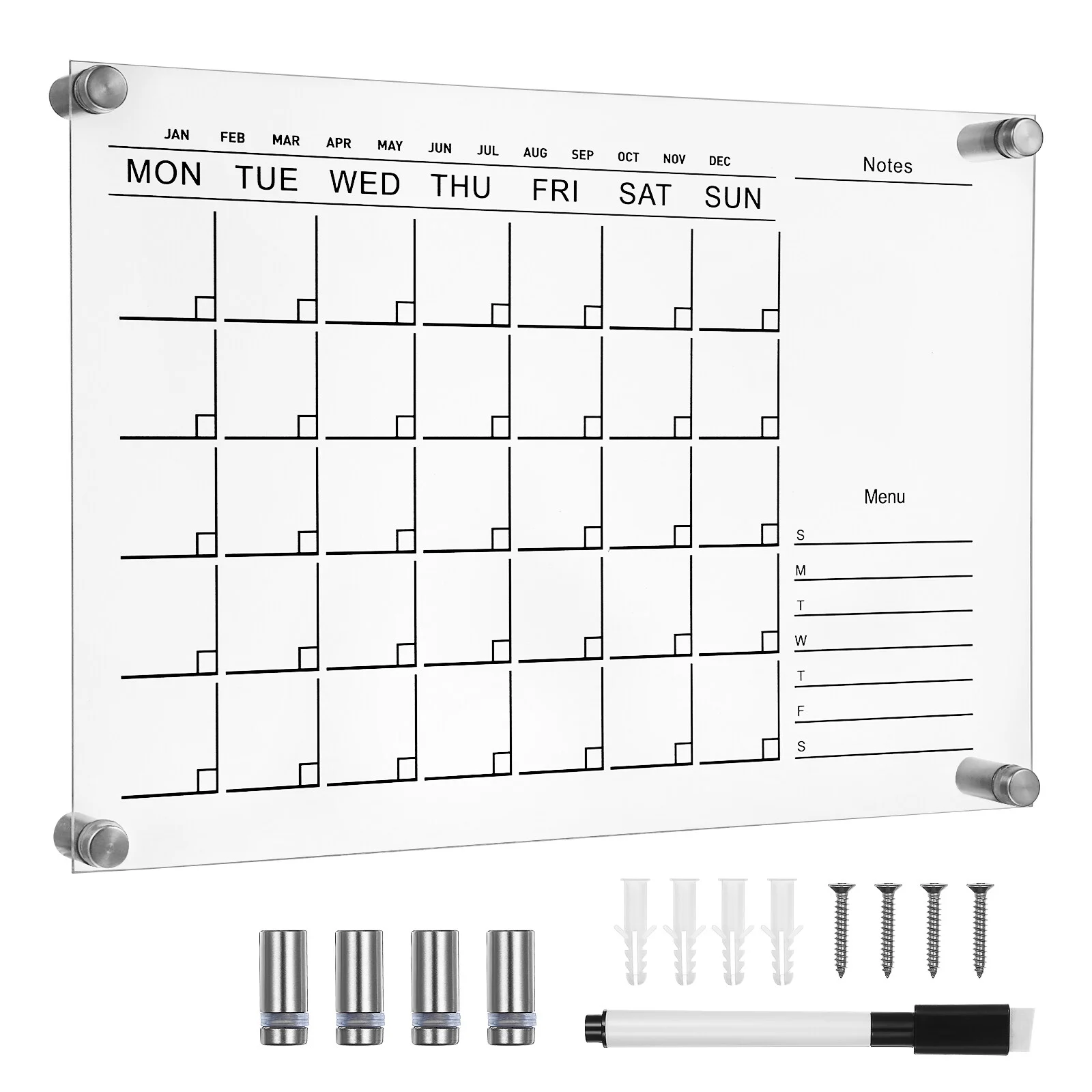 

Board Calendar Wall Whiteboard Message Dry Erase Fridge Planner Note Erasable Memo Acrylic Wedding Chalkboard Clear Boards