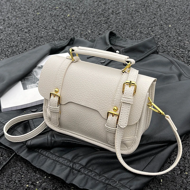 

Модные Повседневные Сумки через плечо в простом стиле, новинка 2023, универсальные роскошные дизайнерские женские маленькие однотонные сумки на плечо из искусственной кожи