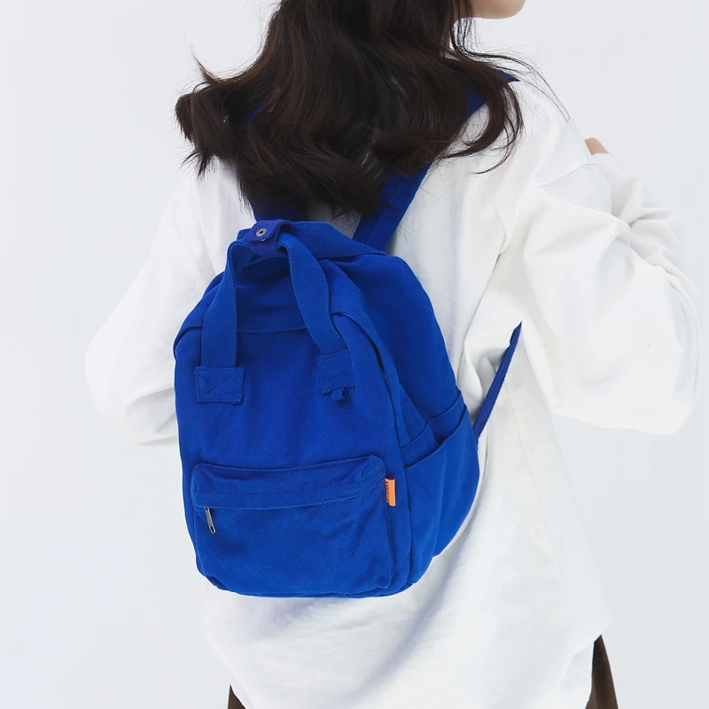 

Blue Canvas Backpacks Vintage Packbag Y2K Bags For Women Shoulders Bag Travel Knapsack Quality Rucksack Study Mochila Schoolbag