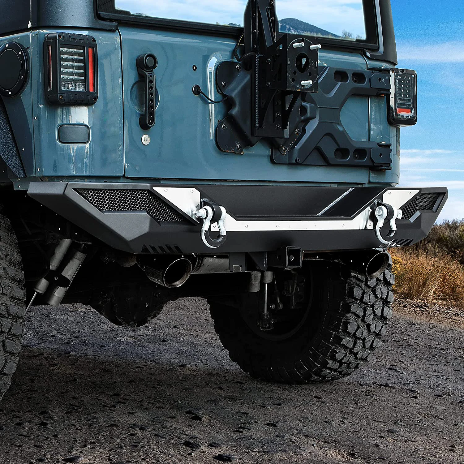 Je-ep Wrangl-er JK JKU Unlimited Off Road Бампер Световое отверстие D-образные кольца Лебедка