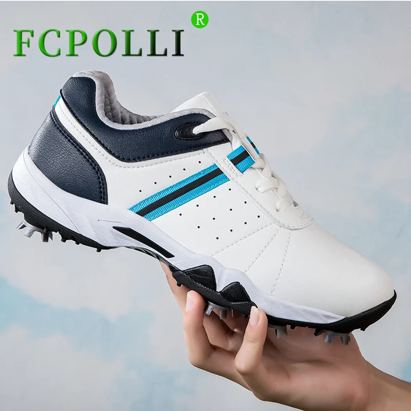 

Professional Golf Training for Mens Anti Slip Sport Shoes Ladies Leather Spikes Golf Shoe Men Lace Up Golf Sneakers Women