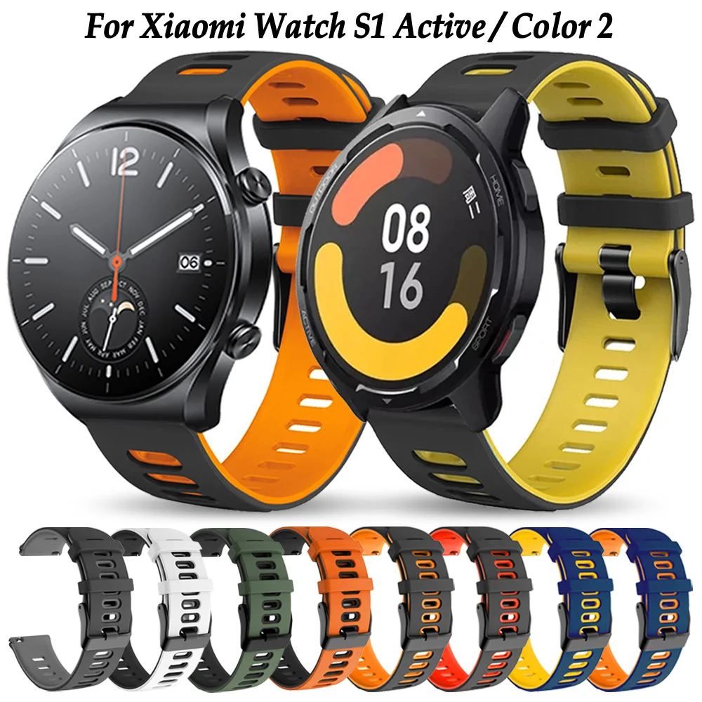 

Ремешок силиконовый для Xiaomi Mi Watch S1 Active Pro Color 2, браслет для смарт-часов Mi S2 46 мм 42 мм, 22 мм