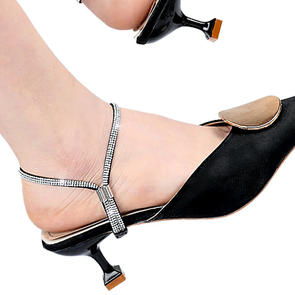 

Laces Heel Straps Detachable Ankle Elastic High Heels Shoe Women Rhinestones Miss Buckle