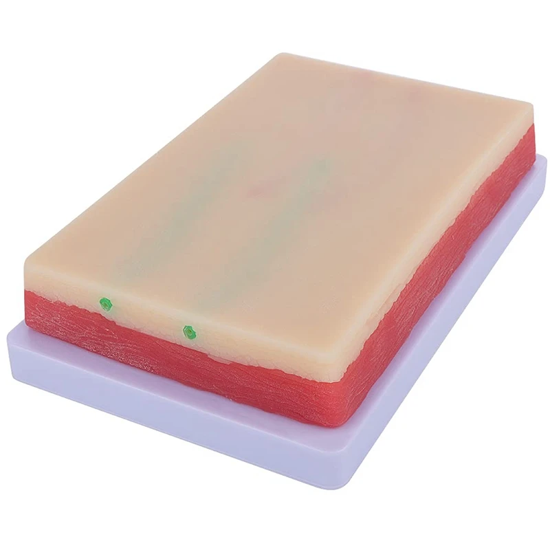 

IV Injection Training Pad Model Silicone Human Skin Suture Training Model Injection Practice Pad (7.1X4x1.1Inch)