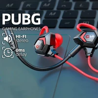 pubg gaming earphones hifi stereo wired headset with dual mic noise cancelling earbuds for games conferencing communication