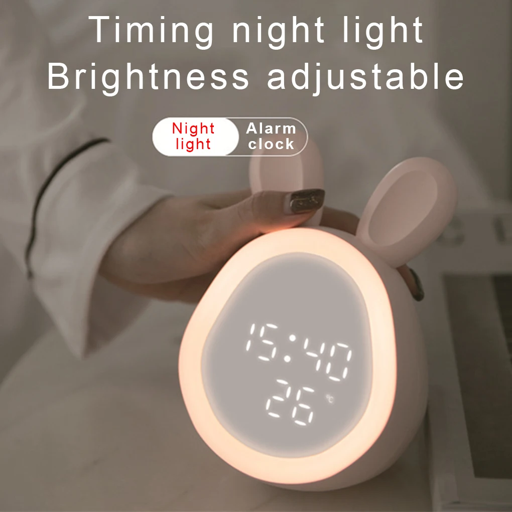 

Alarm Clock Night Light Rechargeable Sleeping Digital Adjustable Portable