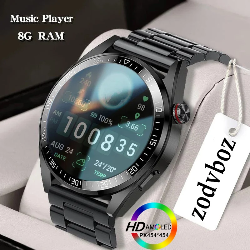 

2022 New Bluetooth Call Smart Watch 454*454 AMOLED 1.39 Inch Screen Watch Always Display The Time 8GB Local Music Smartwatch Men