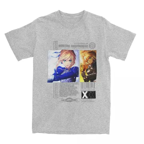 Футболка Мужская/Женская хлопковая с круглым вырезом, модная рубашка с принтом Fate Stay Night Anime Saber Fate Zero