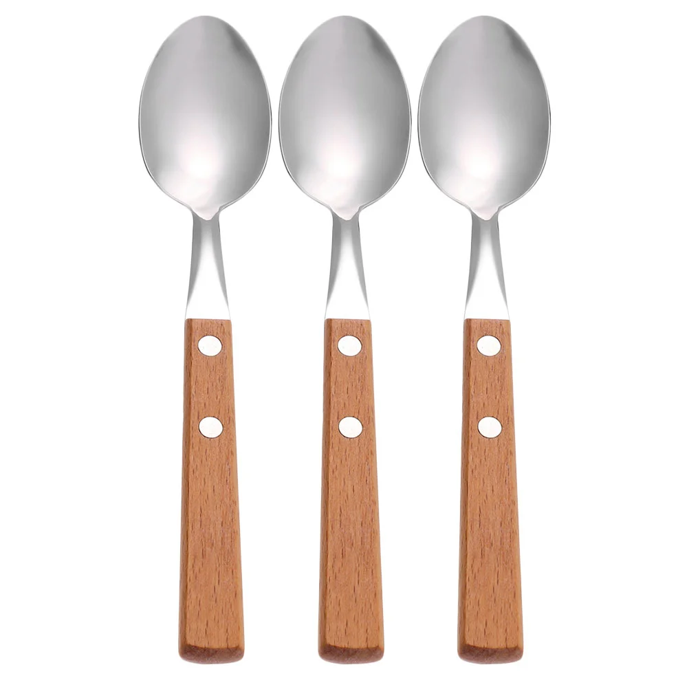 

3Pcs Convenient Delicate Practical Stirring Spoons Dessert Spoons Cake Spoons for Home