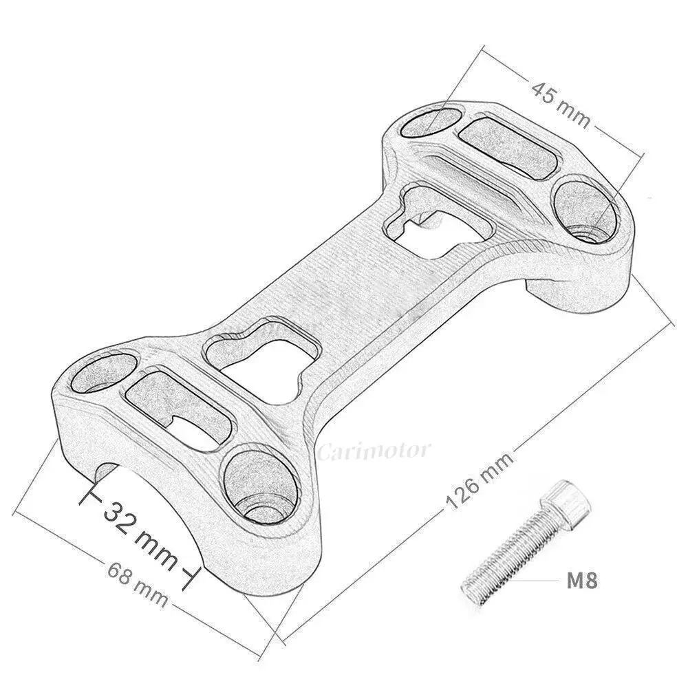Комплект крепления зажима для руля с ЧПУ BMW R1200GS ADV LC 2013-2018