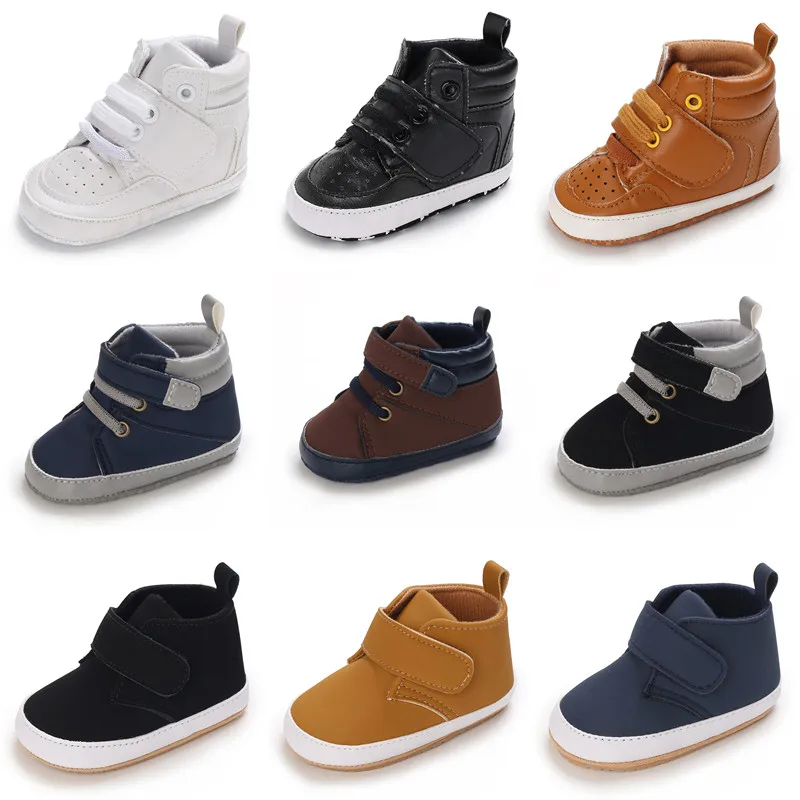 

VALEN SINA Boy Newborn Infant Toddler Casual Comfor Cotton Sole Anti-slip PU Leather First Walkers Crawl Crib Moccasins Shoes