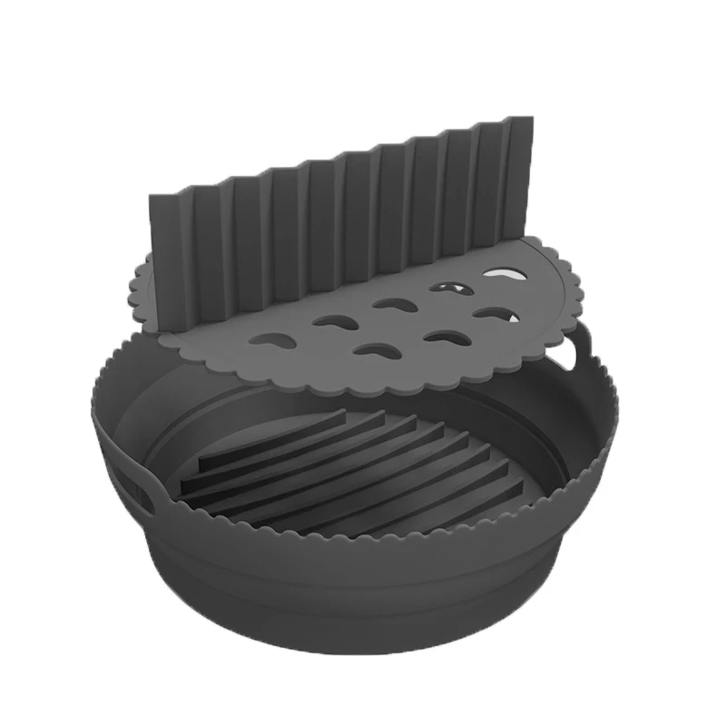 

Air Fryer Silicone Basket Round Reusable Foldable Bpa Free 20cm/22cm Air Fryer Mold Liner Accessories