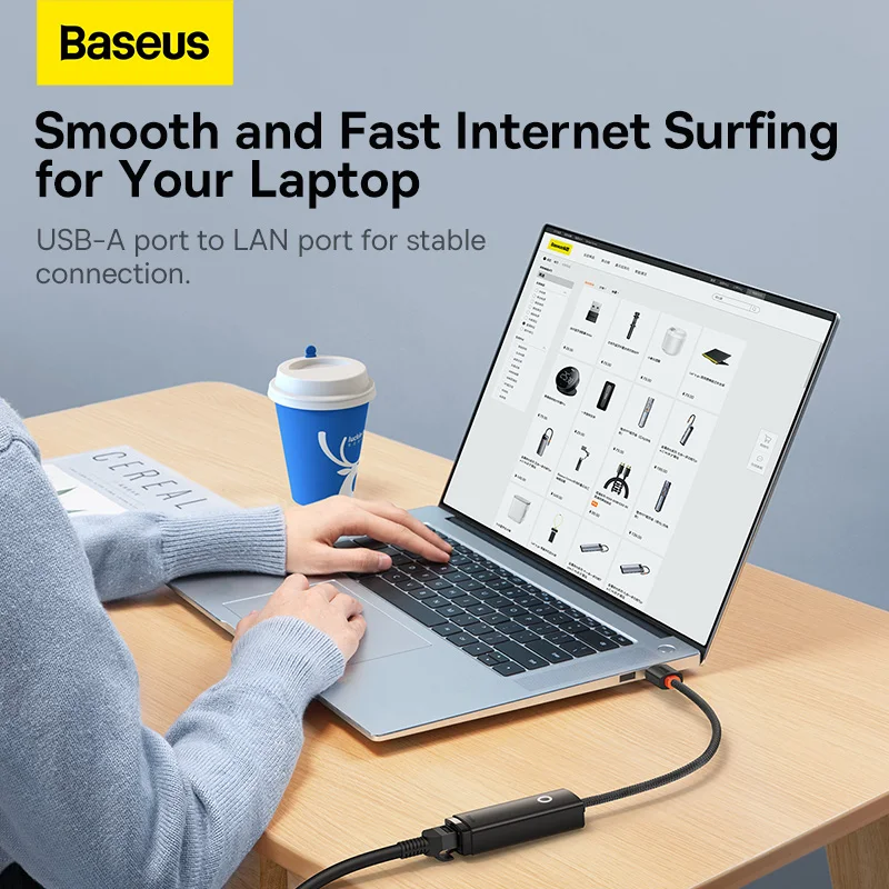 Baseus Ethernet адаптер USB 3 0/Type C к RJ45 LAN порт 1000/100 Мбит/с сетевая карта для ноутбука ПК