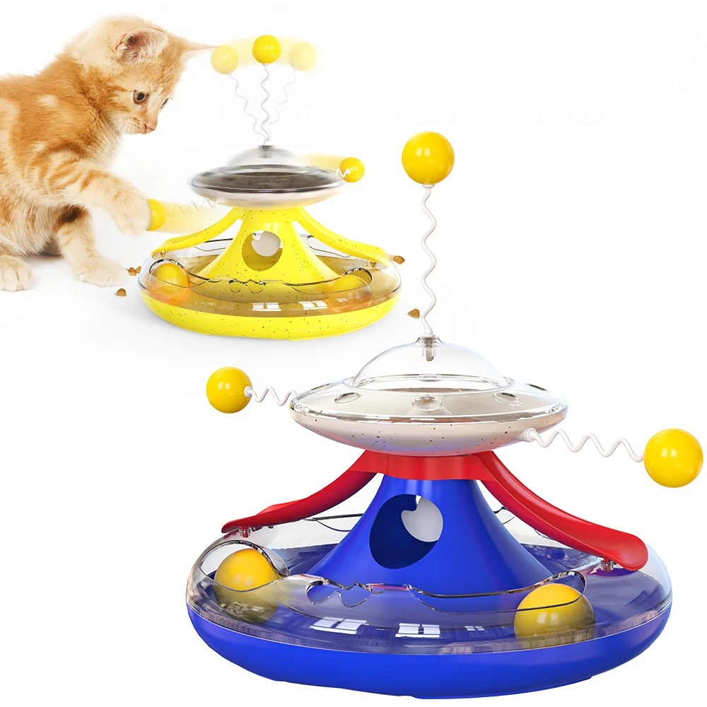 

Cat Toys Interactive Kitten Tumbler Cats Track Turntable Smart Puzzle Leaky Food Toy Tease-cat Stick and Baseball Pets Supplies