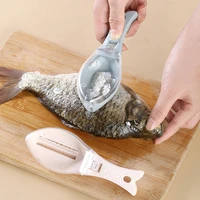 plastic fishing scale brush built in fish cutter fish skin brush scraping fast remove fish knife cleaning scaler scraper