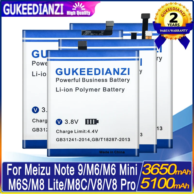 

Battery for Meizu M5S 5S/M5Note/M6 Mini/M6s/M8 Lite pro/V8 pro M816H M813Q/M8C/M9 Note 9/for Meilan 16X 6T/M3S Mini/M3E A680Q