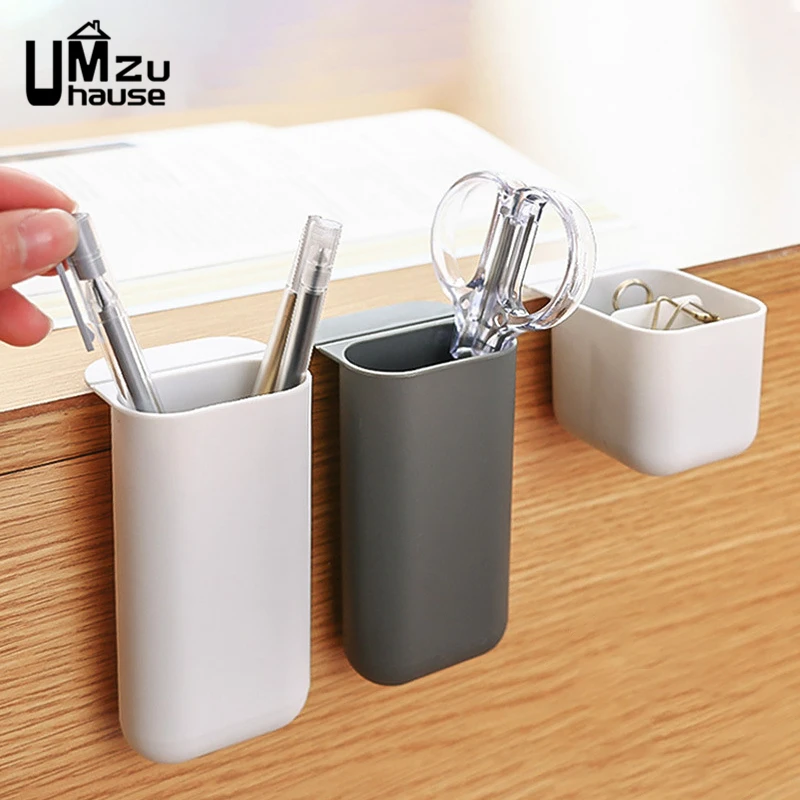 

Mini Pen Pencil Bracket Storage Boxes Desktop Holders Desk Support Office Home Organization Stationery Hanging Cases Organizers