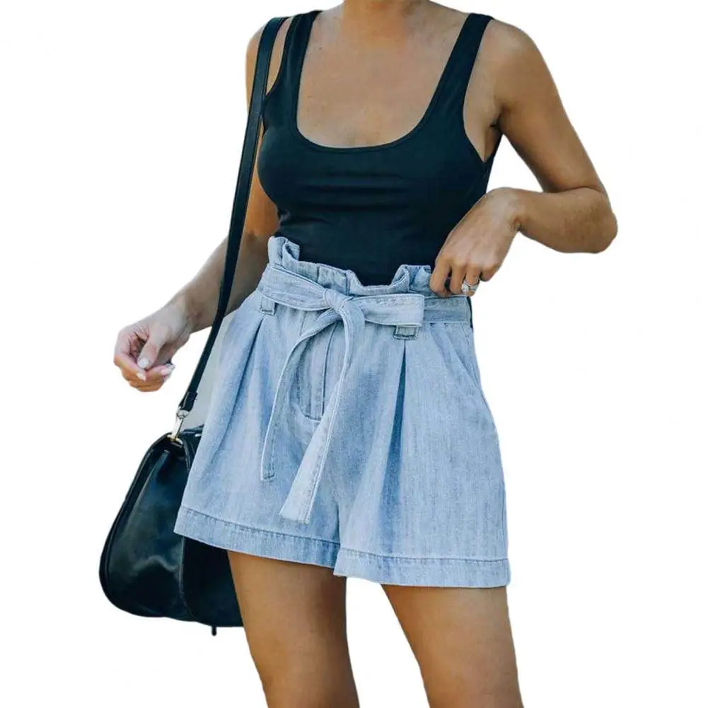

Cool Loose-fitting Bowknot Short Jeans Women Denim Shorts Ladies Breathable