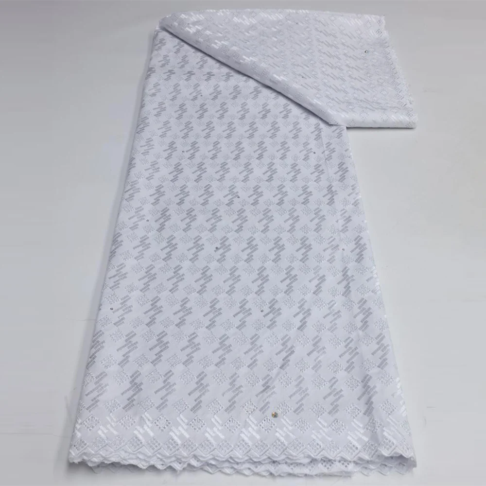 NI.AI африканские хлопчатобумажные кружевные ткани Embroid 5 ярдов нигерийские