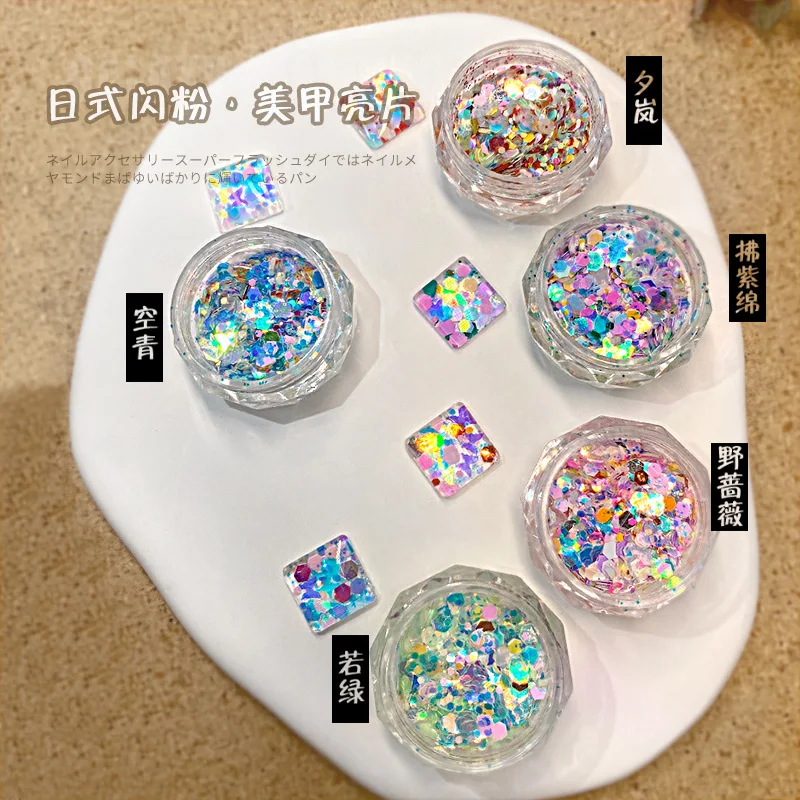 

Shiny Nail Powder Silvery White Reflective Thin Patch Nails Material For UV Gel Polish DIY Manicure Design Accessories