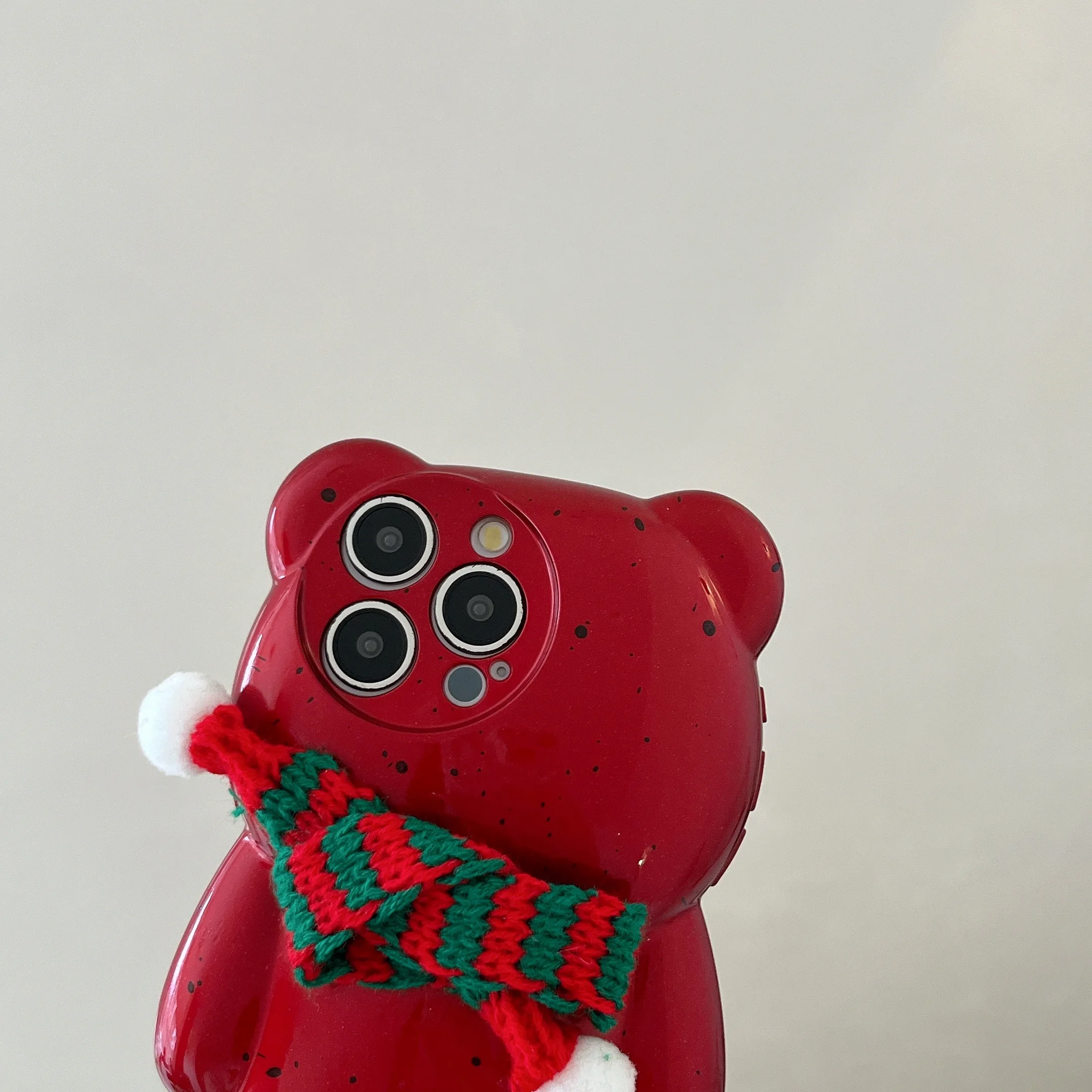 С Рождеством 3D милый зимний шарф в форме медведя чехол для телефона iPhone 12 13 14 15 16 Pro