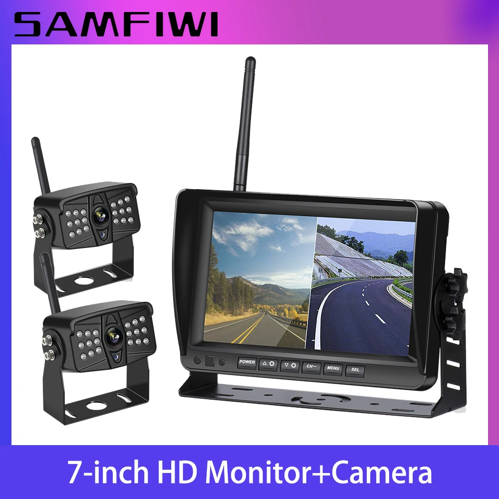 

AHD 7 inch Car Monitor Wireless DVR Display Vehicle Auto Screen Rear View Truck Monitors Reverse Backup Recorder Wifi Camera