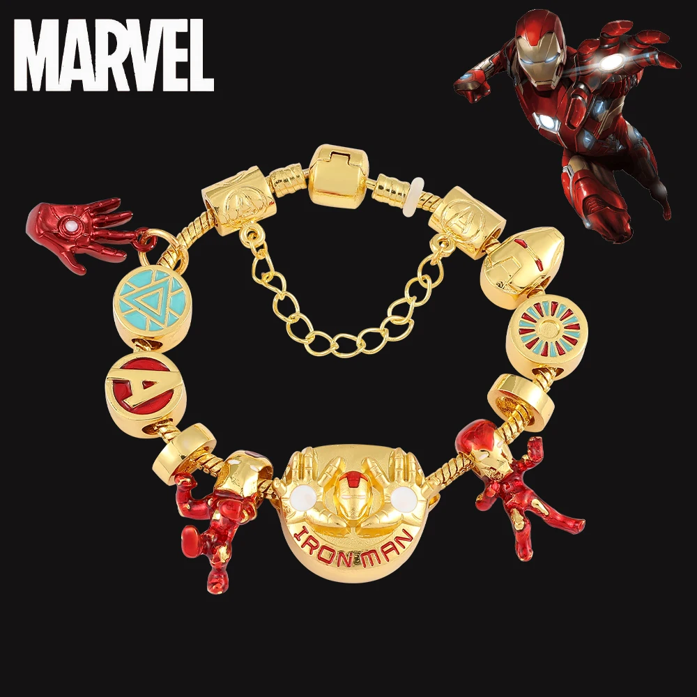 

Avengers Superhero Iron Man Pendant Bracelet Disney Marvel Universe Tony Stark Creative Charms Jewelry Bracelet for Boys & Girls