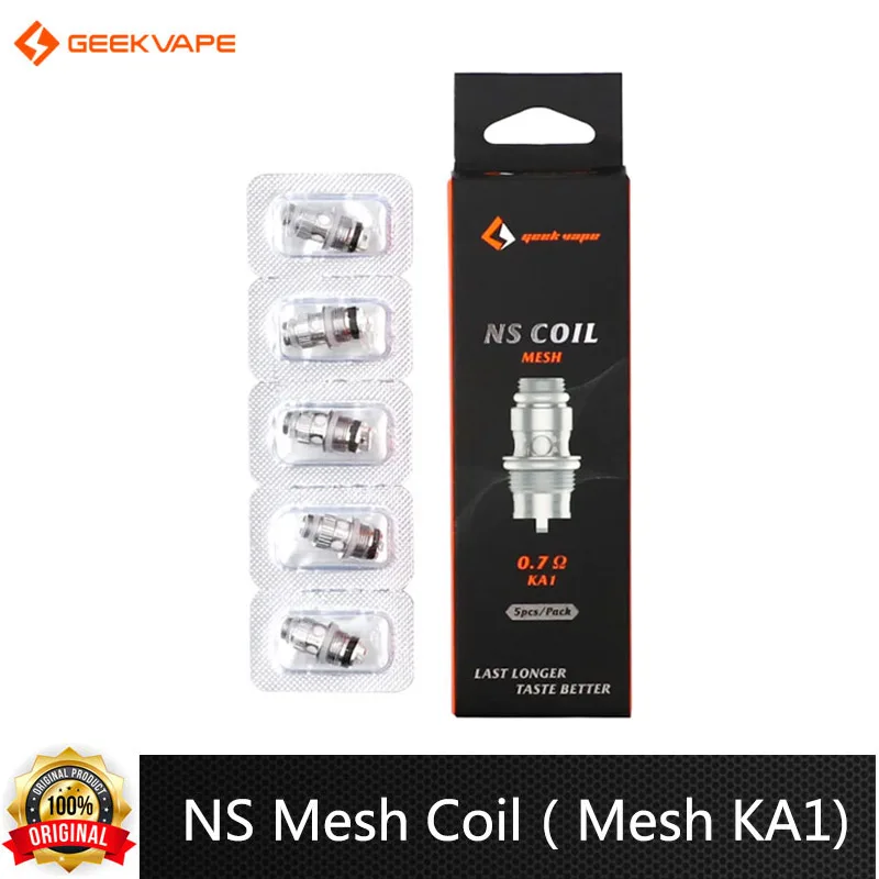 

Original Geekvape NS Mesh Coil 0.7ohm 8-12W KA1 Coil Atomizer Head For Geekvape Frenzy Pod Kit Vape Electronic Cigarette