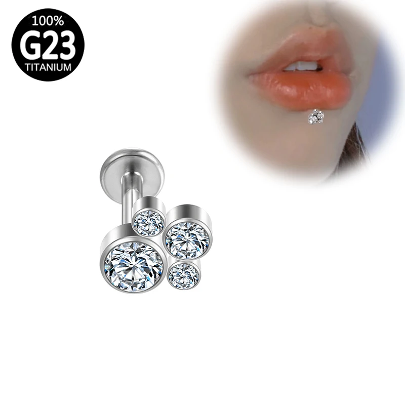 Piercing G23 Titanium Cartilage Septum Lip Ear Zircon Helix Stud Earrings Clicker Hinge Segment Body Jewelry Accessories Labret
