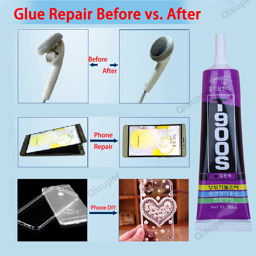 Черный T9000 клей для ремонта экрана мобильного телефона динамик стразы резиновый