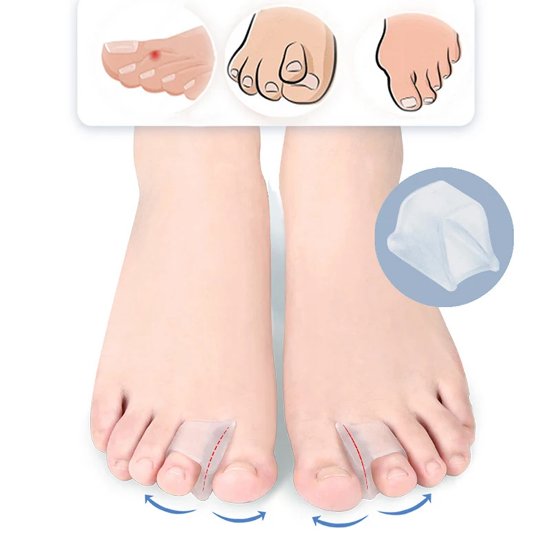 

1Pair Soft Silicone Toe Separator Treat Hallux Valgus Bunion Foot Overlapping Corrector Anti-Wear Care Pads Pedicure Tools