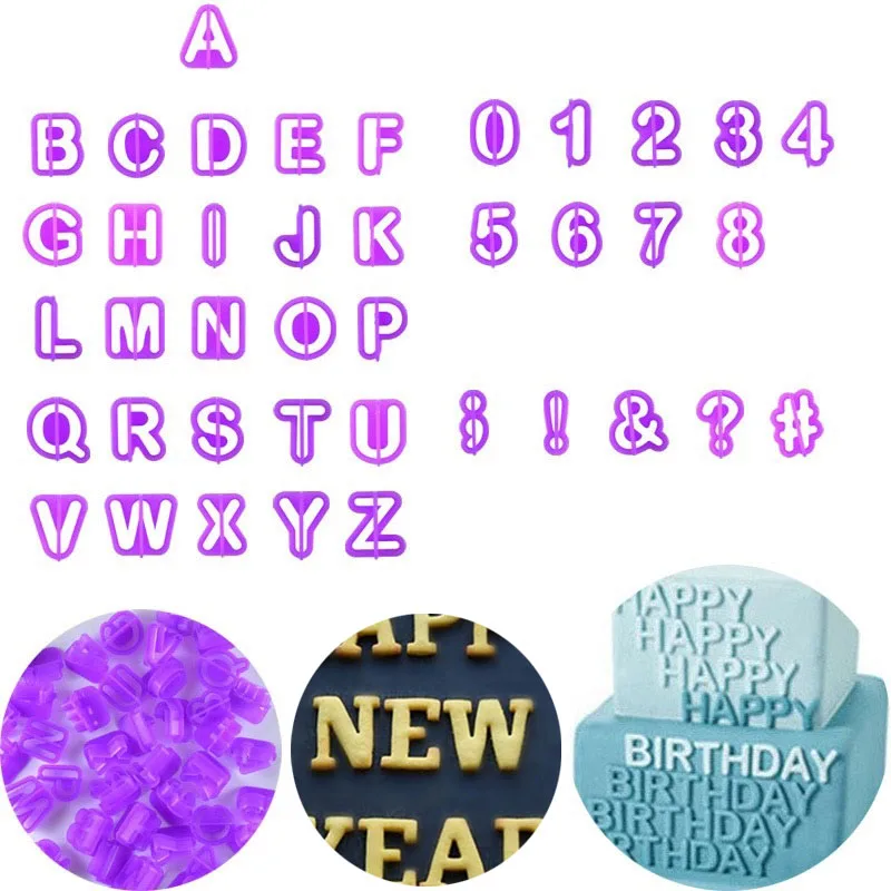 

40Pcs Alphabet Number Letter Cake Mold DIY Cookie Cutter Chocolate Candy Biscuits Desserts Fondant Baking Mold Cake Decor Tool