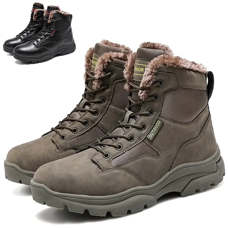 Male High Ankle Large Size Outdoor Anti-Slip Wear Resistance Hiking Shoe Teenagers Climbing Shoes Casual Sport Footwear 37-47#