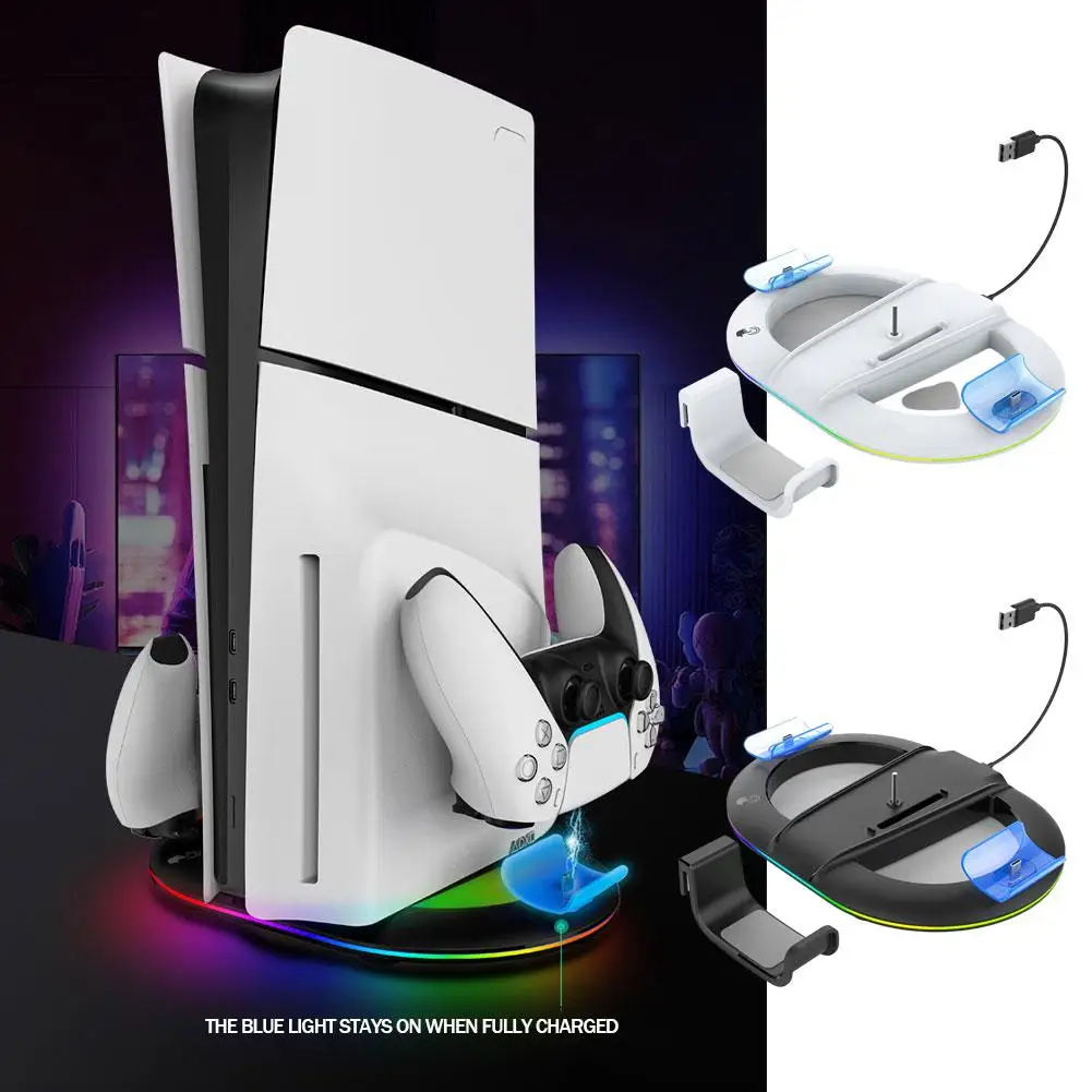 Вертикальная подставка для PS5 Slim совместима с контроллером и игровой консолью