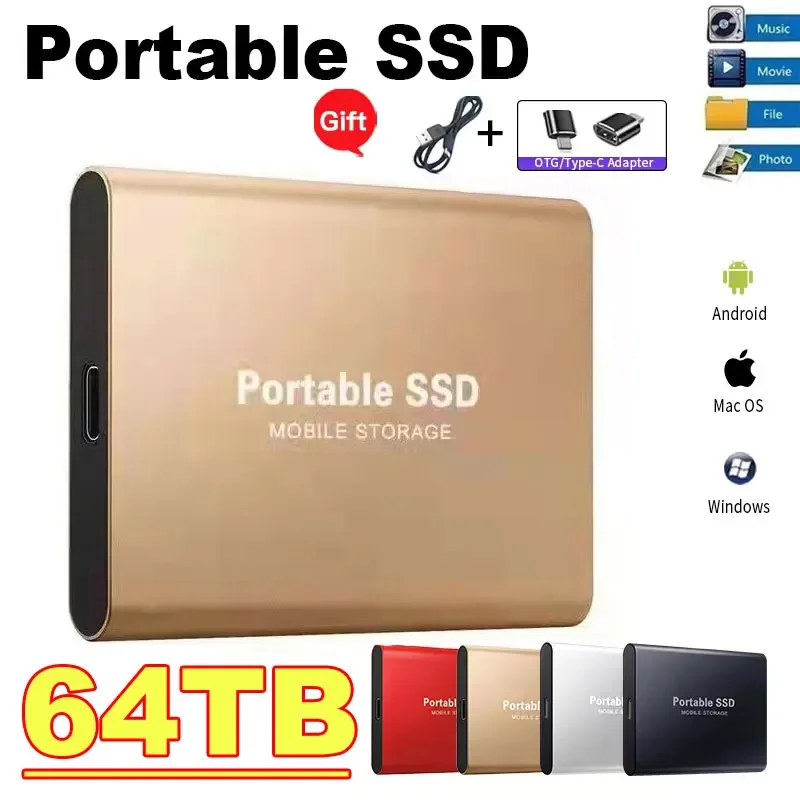 

Original High-speed 1TB SSD 2TB Portable External Solid State Hard Drive USB3.1 500GB Interface Mobile Hard Drive for Laptop