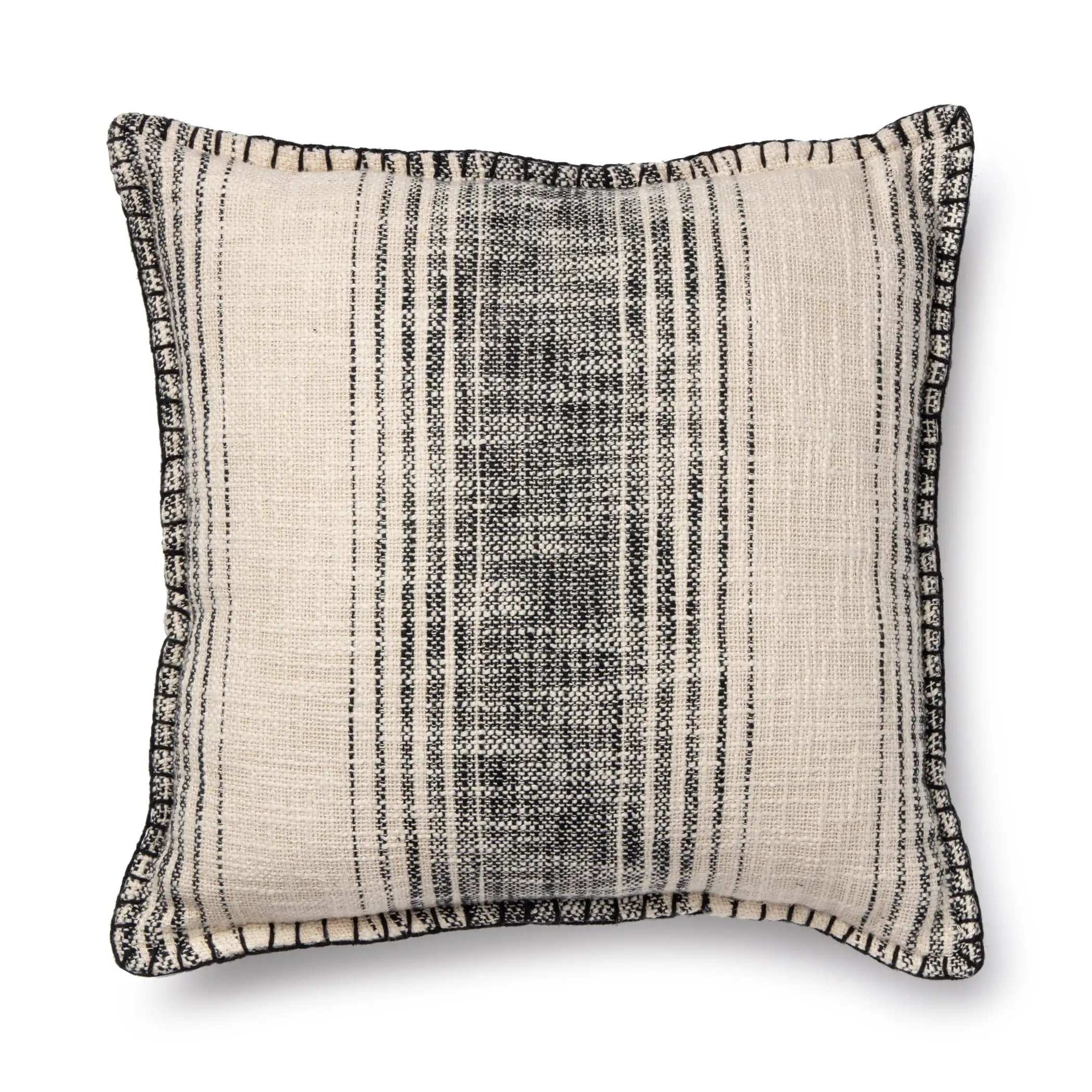 

Reversible Stripe Decorative Square Pillow, 20" x 20", Black, Single Pillow