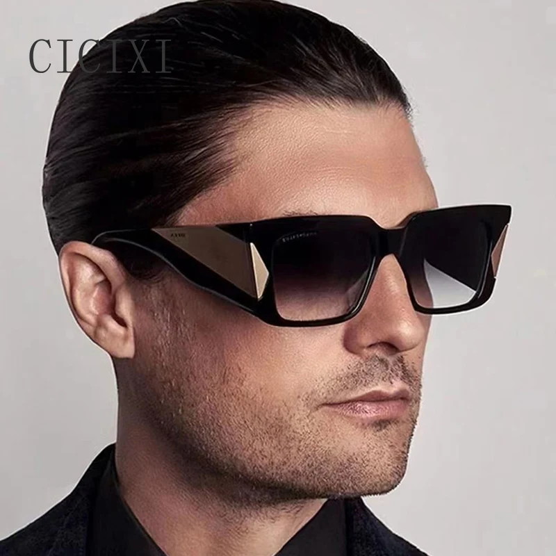 

Солнцезащитные очки CICIXI в ретро стиле для женщин и мужчин, роскошные брендовые большие солнечные очки с квадратной полосой и широкими штани...