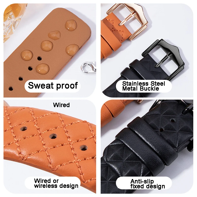 100% Genuine Leather loop Bracelet Belt Watchband for Apple Watch 8 7 6 SE 5 4 3 42 38 44 40MM Strap for iWatch 41 45MM 49 Ultra