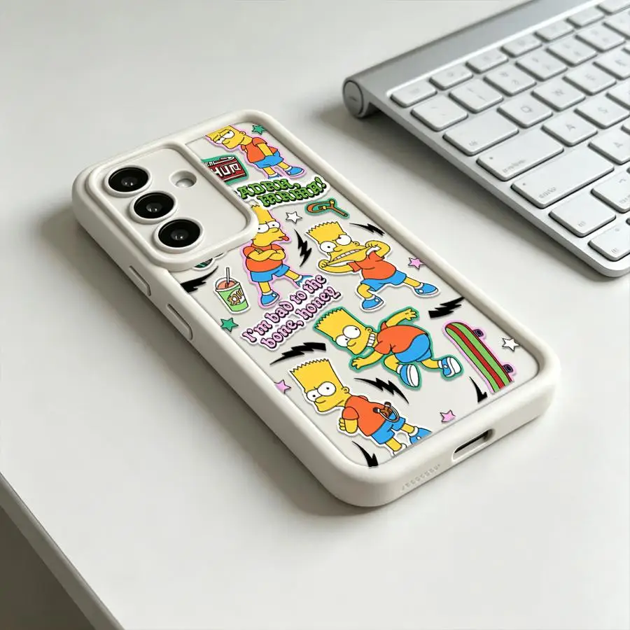 Фото Чехол для Samsung Galaxy S26 S21 S25 S20 FE S22 Plus S24 Ultra Note 20 Ultra S23, чехол для телефона с крутым рисунком S-Simpsons №2