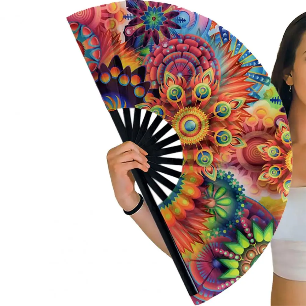 

Colorful Folding Fan Floral Leopard Starry Sky Print Dance Fan Stylish Handheld Fan For Parties Festivals Performance
