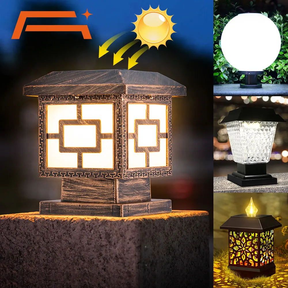 

Solar light super bright outdoor gate light Garden Decoration Post Light Outdoor Lighting Waterproof road Lamp garden light