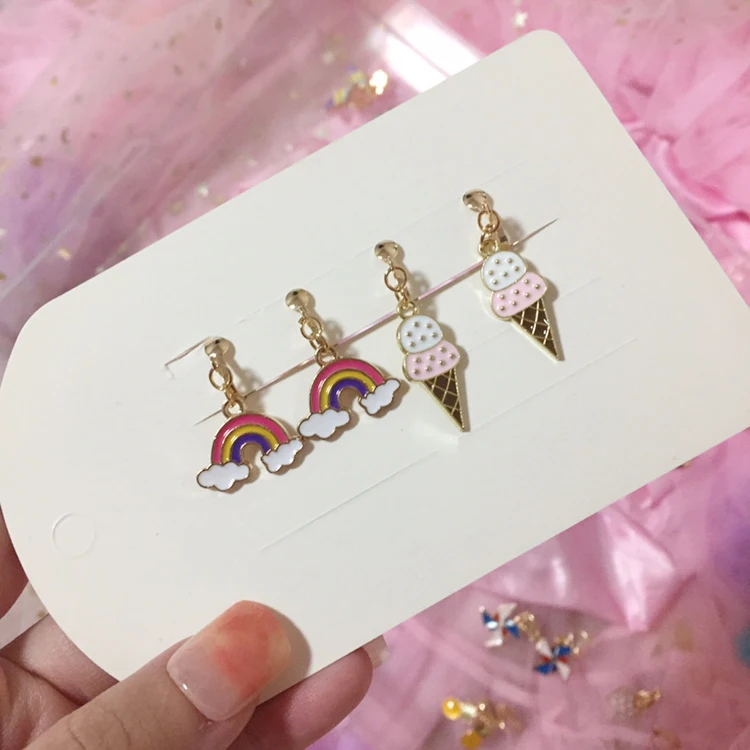 2 пары/набор серьги-клипсы для девочек