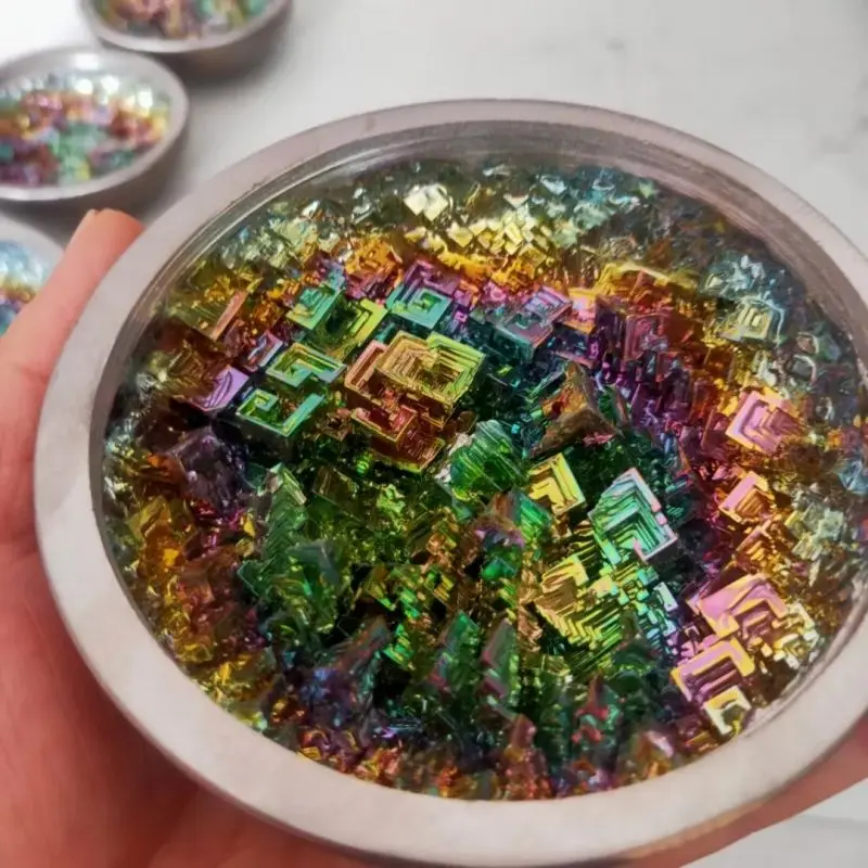 Bismuth Crystal Metal Crystal Ore Primitive Petrochemical Element Collection Specimen Mineral Natural Crystallization Home Furn