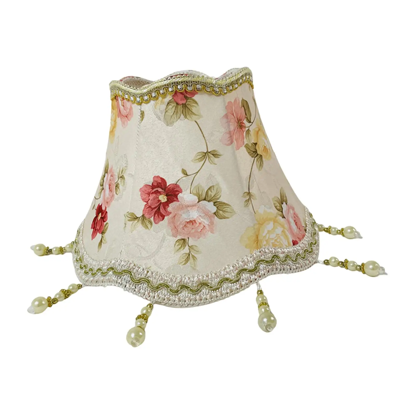 

European Style Fabric Lampshade Dome Lamp Shade Cloth Lampshade with Beads