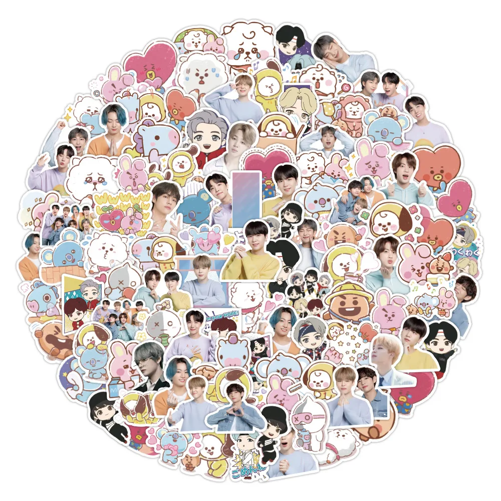 

60pcs Kawaii KPOP Star Bangtan-Boys Stickers New Album Cute Idols Card Korea Stickers Pack Stationery Decors Scrapbooking