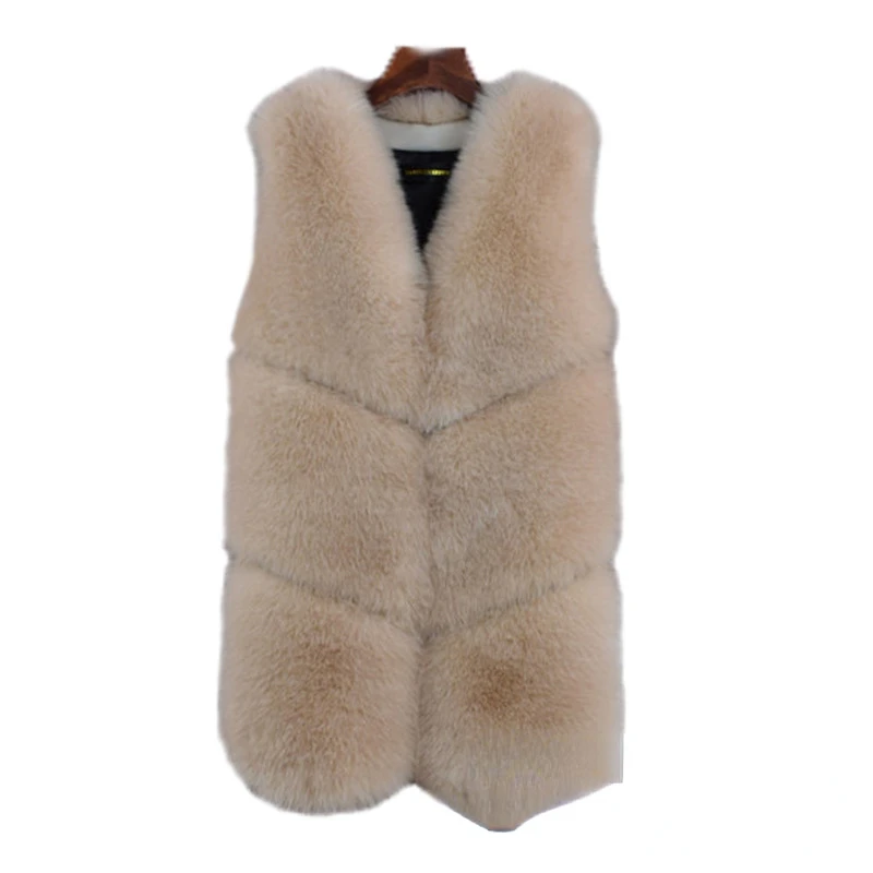 Winter Vest New Women's Mid-Long Faux Fur Coat Korean Vest Autumn Fashion Sleeveless Chaquetas Para Mujer