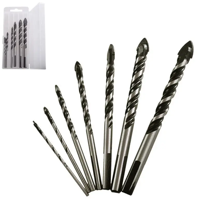 

3-12mm 7pcs Drill Bits Set for Glass Ceramic Ceramic Tiles Hole Opener Brick Hard Alloy Triangle Bit Metal Diamond Drill Bits